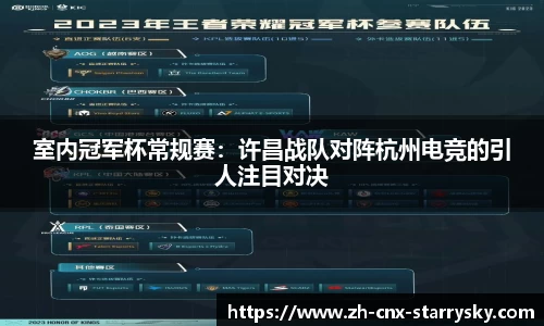 室内冠军杯常规赛：许昌战队对阵杭州电竞的引人注目对决